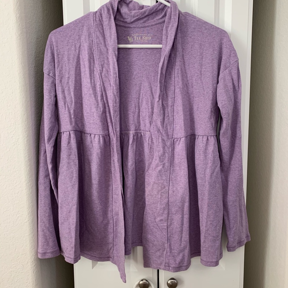 Victoria’s Secret Heather purple open empire waist cardigan sweater
